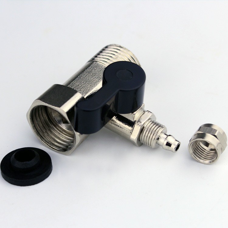 Venta al por mayor de 2 puntos de aleación de una sola pieza válvula de bola de tres vías interruptor de entrada de agua purificador de agua Válvula de ángulo de conexión de tres vías Accesorios