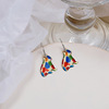 Camouflage cartoon earrings, Korean style, simple and elegant design, wholesale
