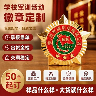 金属徽章胸针定制别针纪念章勋章胸章小批量定做学校军训活动礼品