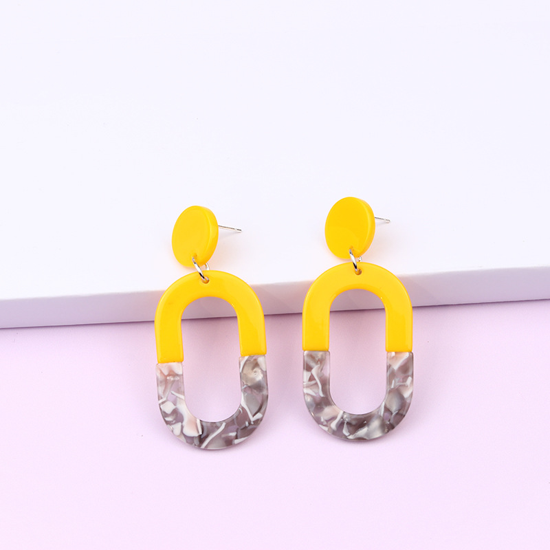 6g Weight Drop Earrings Classification Daily Occasion Acrylic Material Geometric Pattern Women'S Gender Cartoon Style Style Cartoon Style Geometric Arylic Drop Earrings 2