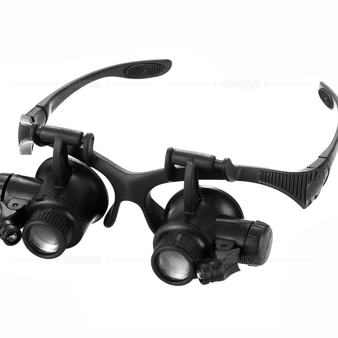 Megonifi носит ювелирные часы с двойными очками и подсветкой для поддержания мощного увеличительного стекла 10/15/20/25X.