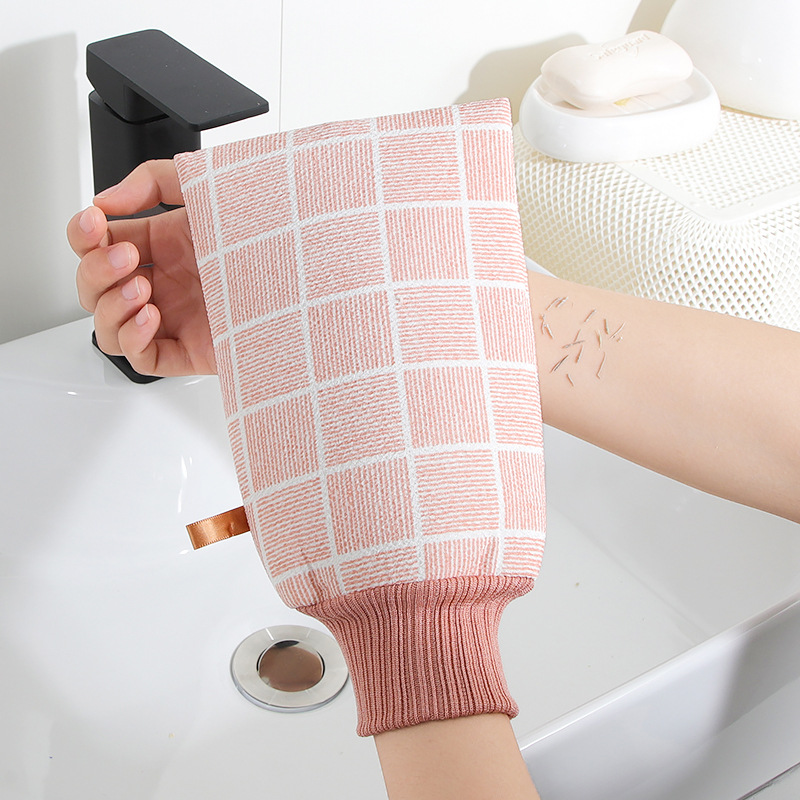 Hogar fuerte de doble cara engrosada indoloro gris hombres y mujeres fregar Toalla de baño espalda frotar guantes de toalla de baño artefacto