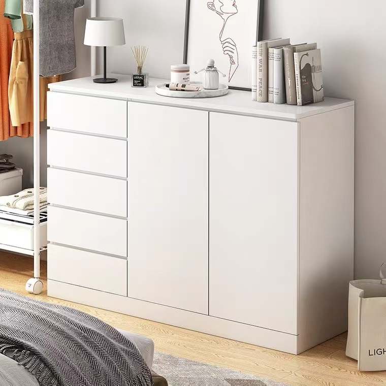 Gabinete de almacenamiento de la mesa de tocador, armario de cajón de cocina doméstica, armario de almacenamiento moderno, dormitorio simple de cinco cubos.