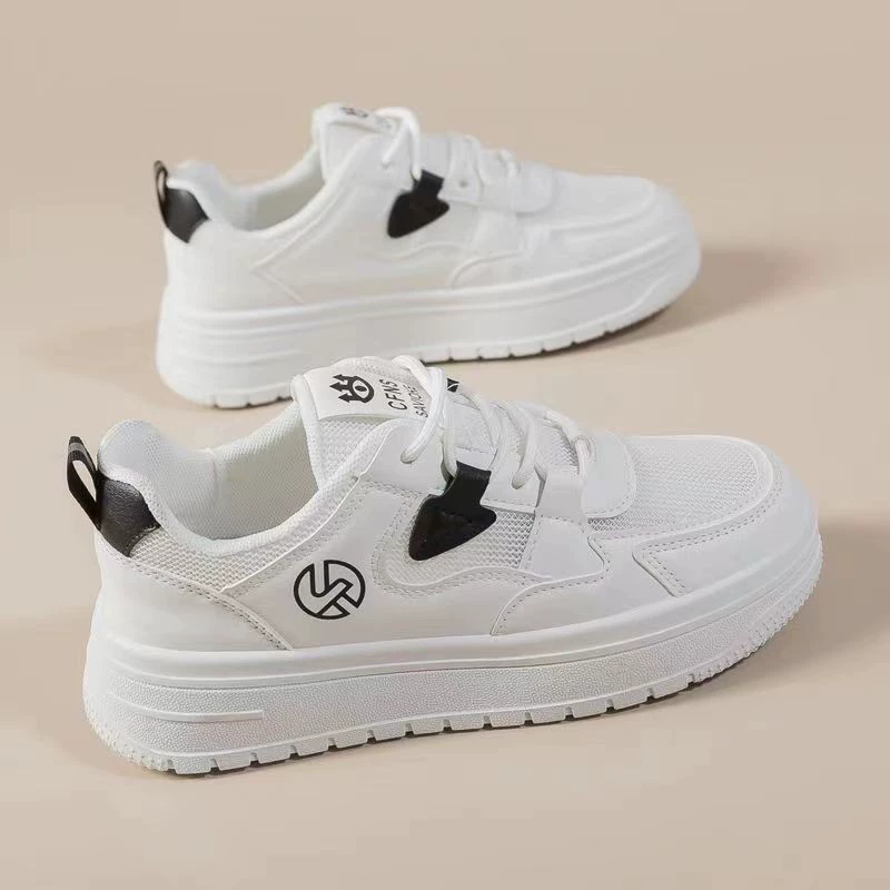 Новые дышащие белые кроссовки для женщин Весна/Лето 2024, универсальные спортивные повседневные кеды в стиле «dad shoes», с мягкой подошвой, летний стиль