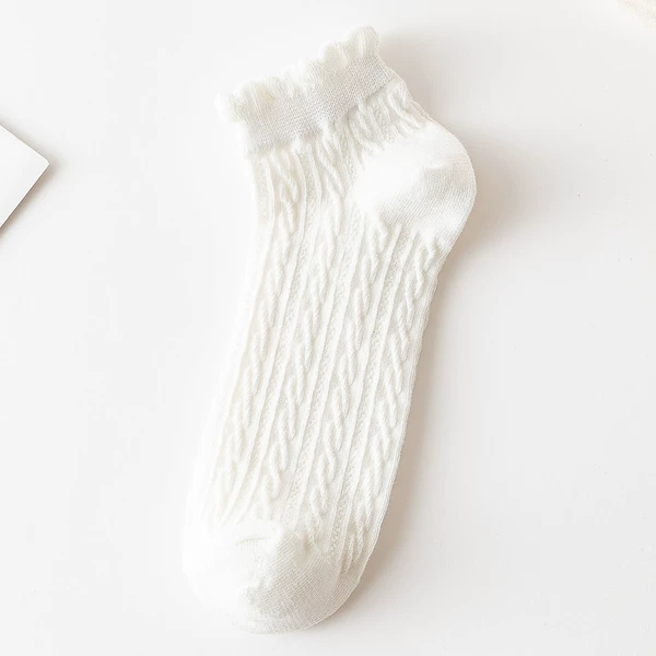 Twist white boat socks