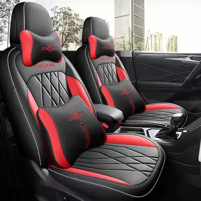 25 Volkswagen Tiguan L car Modelə uyğun (Original) oturacaq örtükləri - black-and-red-deluxe-edition-note-the-model-year-rear-seats-fully-covered