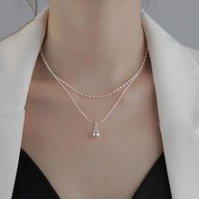 双层水滴项链女简约冷淡风优雅S925镀银锁骨链ins小众百搭颈链