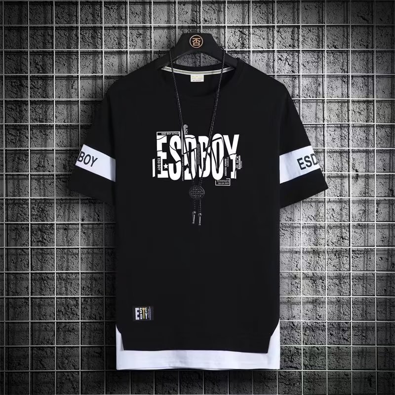 Camiseta de manga corta para estudiantes de verano para hombres nueva camiseta casual versátil para hombres camiseta de media manga estilo coreano de moda superior a juego de colores