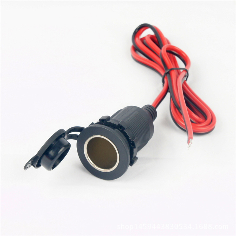 12V24V Cigarette Lighter Female Base Fixed Thread Installation Car Charger Car Motorcycle Modified Power Socket with Waterproof Cover
