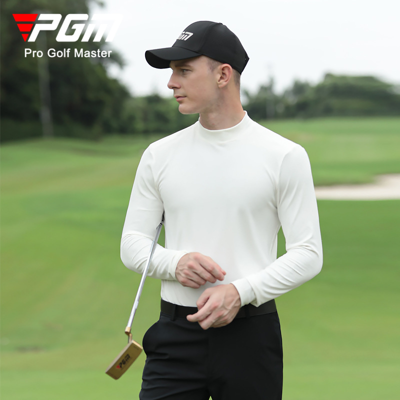 Áo thun dài tay nam golf PGM cổ tròn co giãn thu đông — YF627-Áo màu xám, YF627-Áo màu xanh lam, YF627-Áo màu đen, YF627-Áo màu trắng
