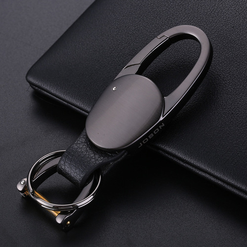 jobon Chinese horseshoe buckle car keychain high-end men's metal waist hanging lock keychain simple keychain for women