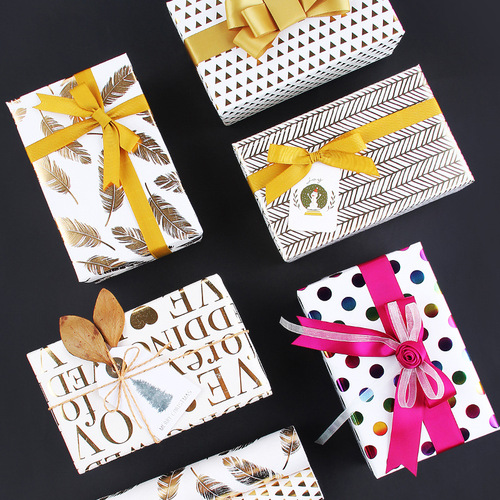 Daily hot stamping polka dot striped wrapping paper Christmas Valentine's Day birthday gift wrapping paper set wholesale