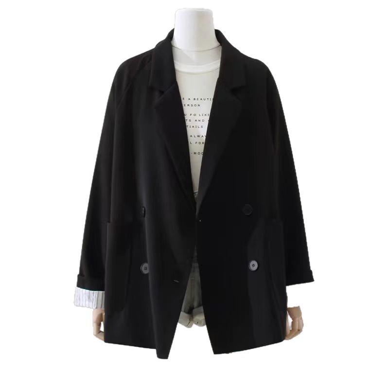 Blazer corto informal de estilo holgado, primavera/otoño 2025, versión coreana, traje para mujeres de baja estatura. Chaqueta de diseño elegante._voghion.com
