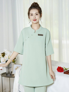 Chinese beauty salon ancient style health center head pedicure female technician clothes traditional Chinese medicine massage Zen beautician work clothes