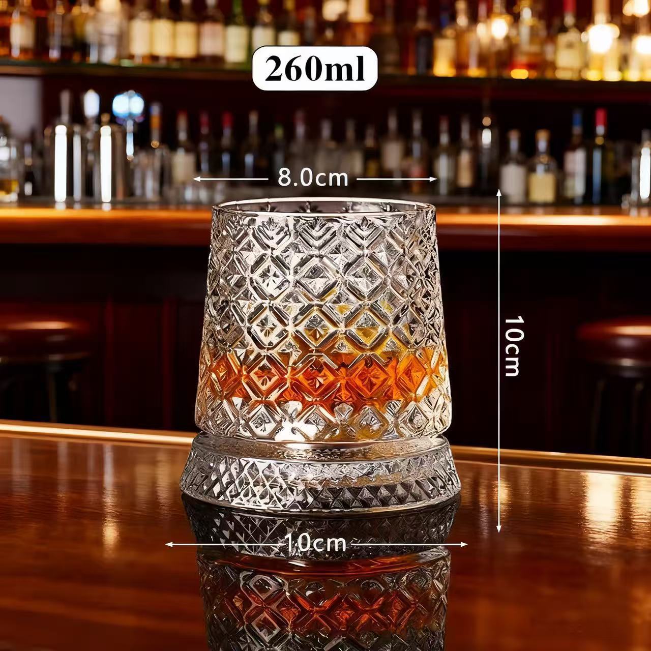 Taza giratoria de McLaren con taza giratoria de base de taza de whisky taza de vino extranjero