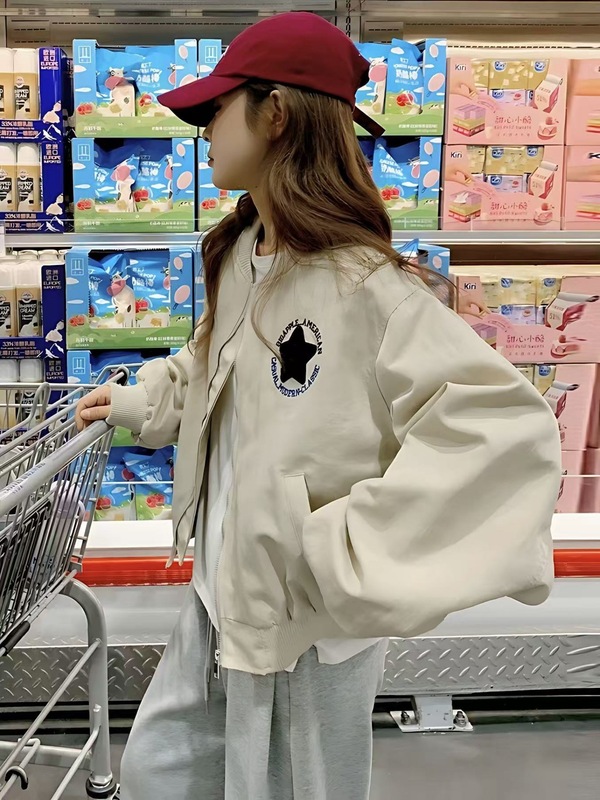 短款立领棒球服外套女2025秋装新款时尚百搭休闲宽松显瘦夹克上衣|undefined