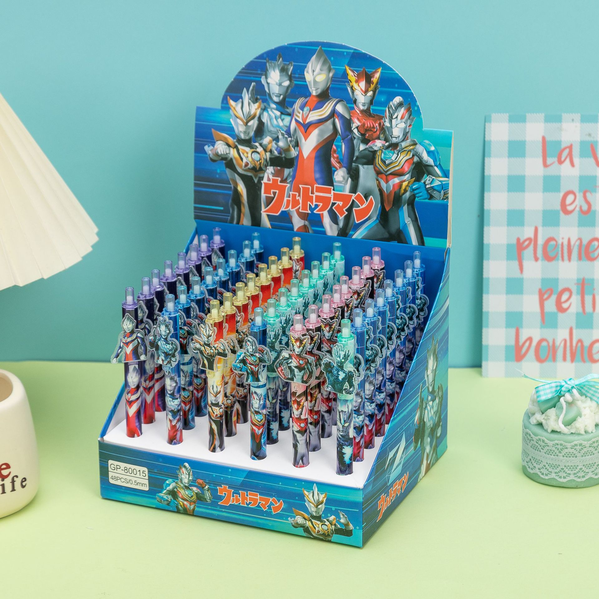 Parche de dibujos animados Bolígrafo de góner de prensa Bolígrafo negro Bolígrafo de firma de escritura de examen de estudiante en caja