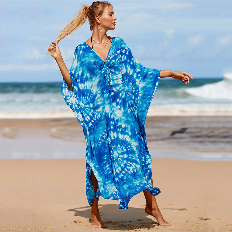 224g Weight Sunscreen Shirt Outerwear Type 3/4 Length Sleeve Sleeve Length Polyester Fabric Type Long Top Length V Neck Neckline Printing, Leopard Pattern Spring&Summer Season Women's Gender Vacation, Beach Style Women's Printing Leopard Vacation Beach Cover Ups 112