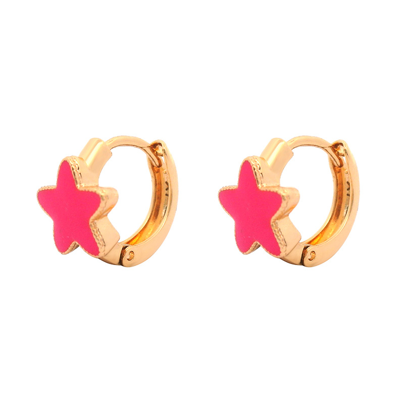 Pendientes de Aro con Estrella de Gota de Aceite de Aleación Estilo Ruso de Xuping Jewelry, Pendientes de Nicho de Alta Gama para Mujer de Verano