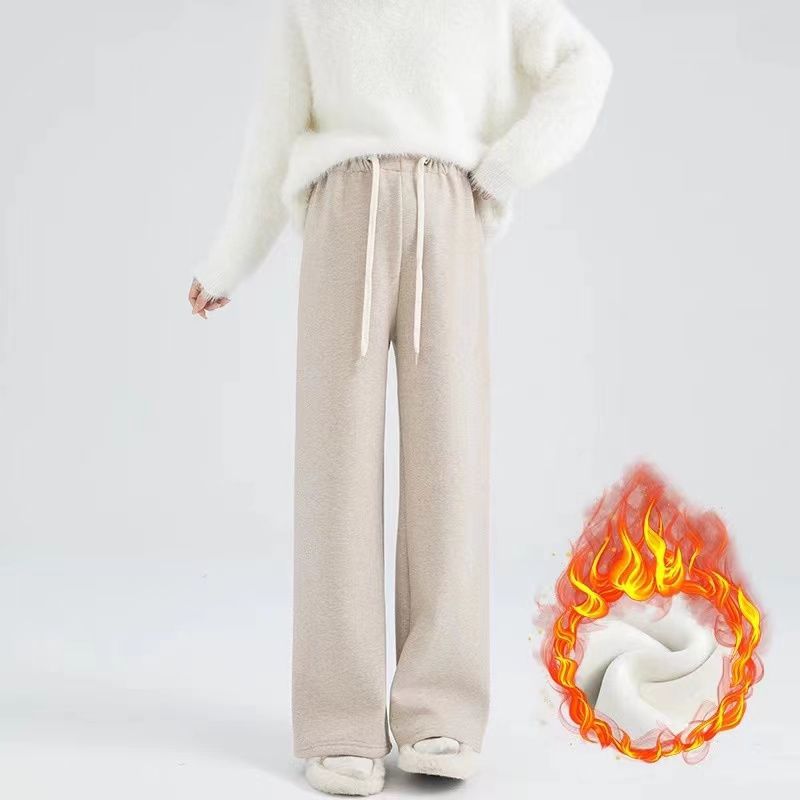 孕妇装2025秋冬加绒加厚外穿阔腿裤孕妈咪大码不显怀糯米直筒裤