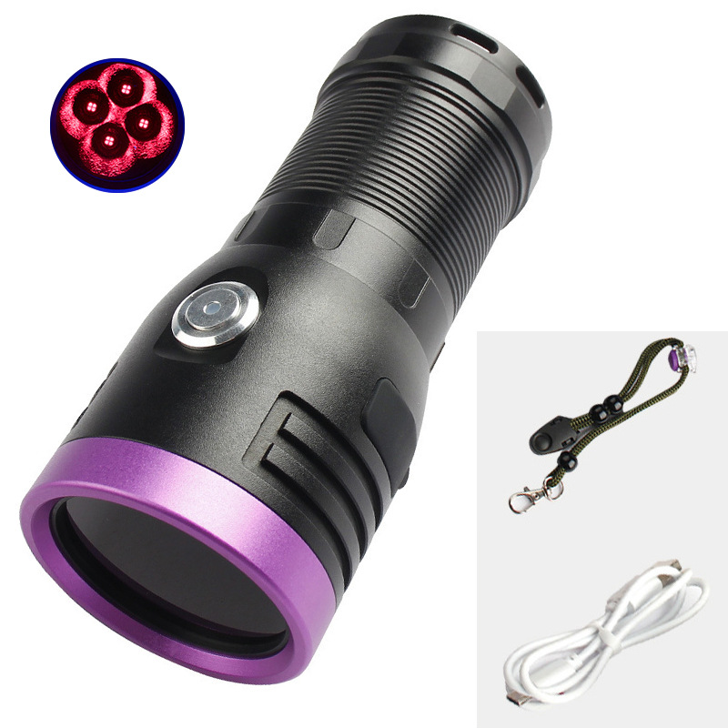 Lámpara de luz de luces UV espejo negro 6 perlas tipo lámpara violeta carga de identificación de detección de linterna ultravioleta fluorescente escorpión