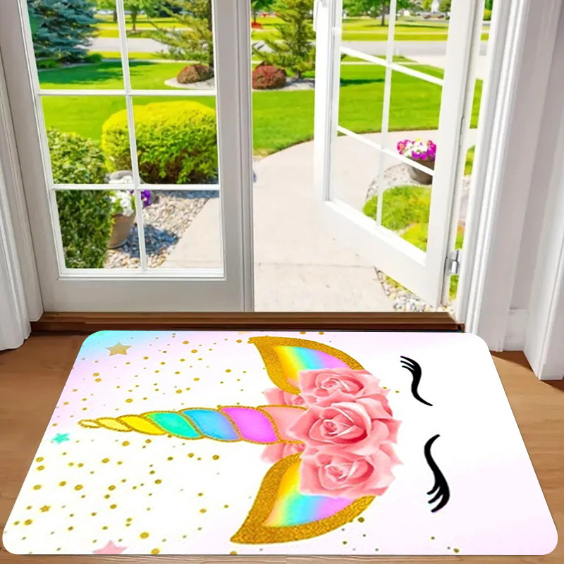 Alfombra de franela estampada, estilo playa, antideslizante, resistente a la suciedad, resistente al desgaste, alfombra para la entrada, dropshipping transfronterizo Y2.