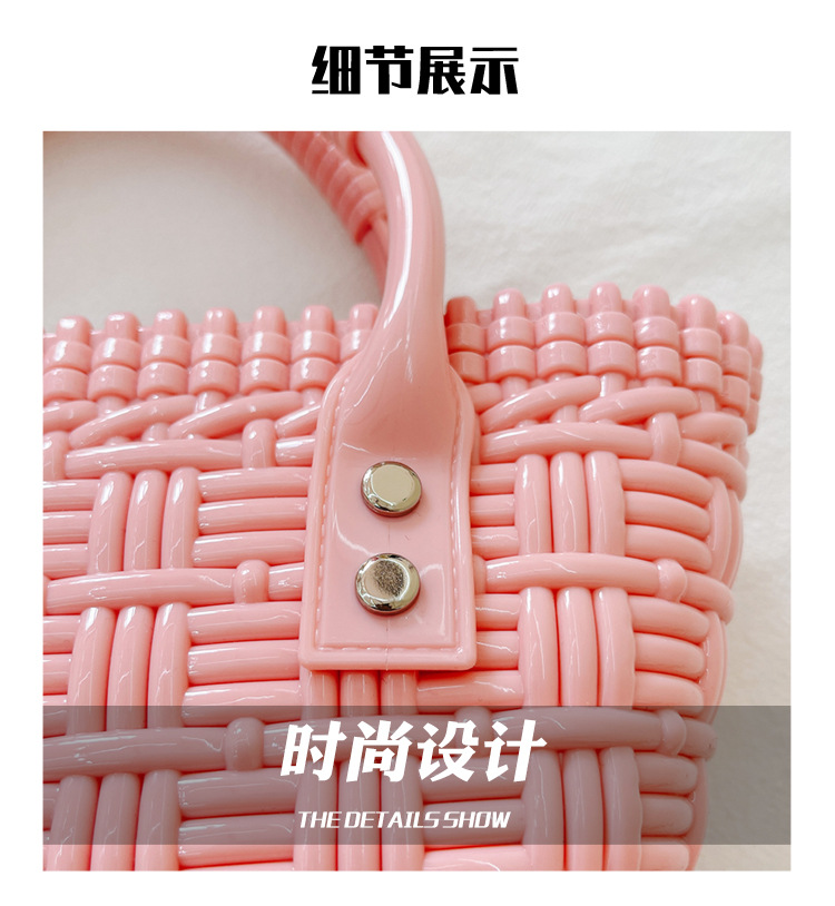 2025 New trendy and versatile crossbody mini vegetable basket jelly bag, fashionable hand-held woven bag, mini tote women's bag undefined