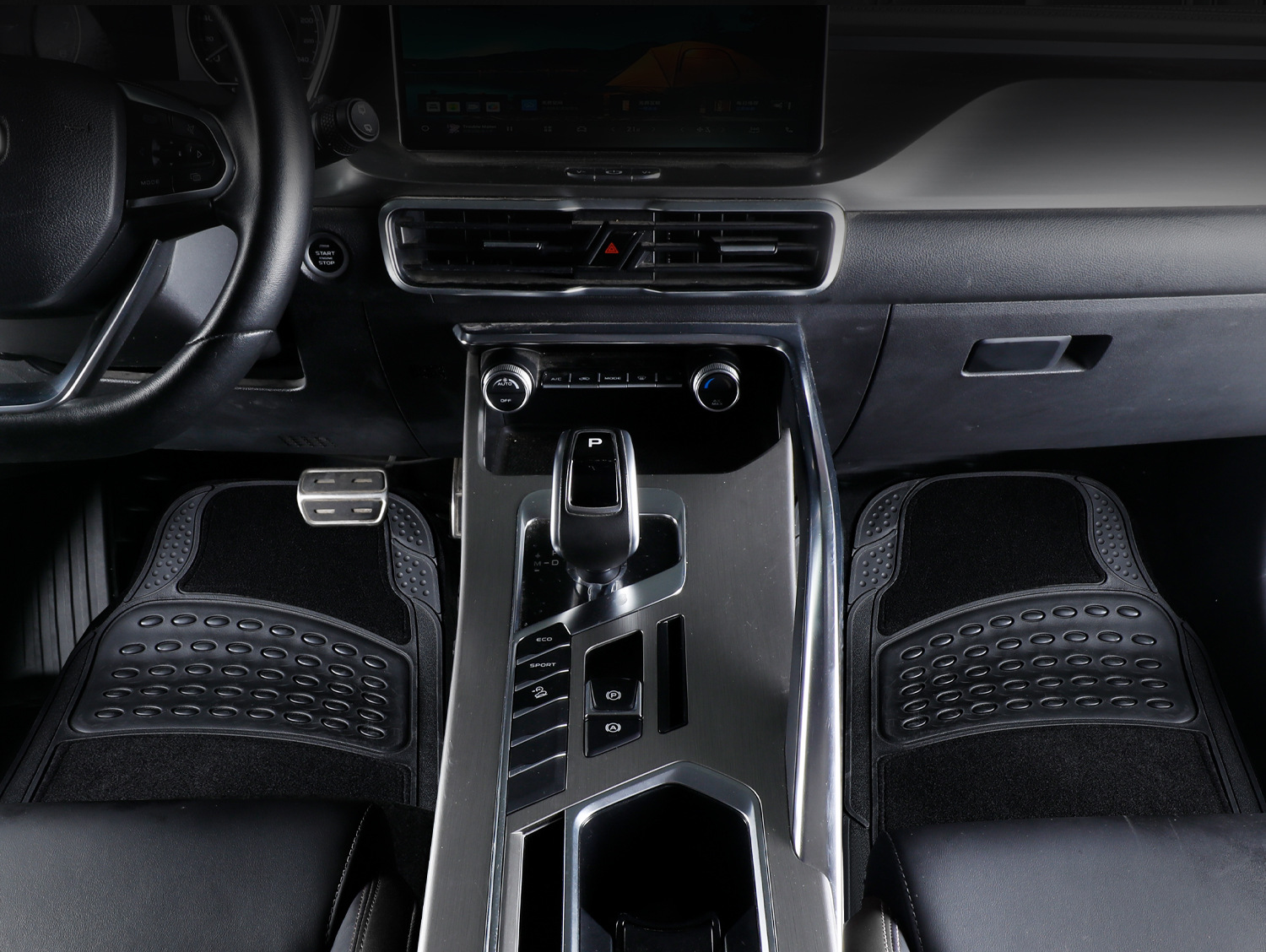 Car Floor Mats 4-Piece Set Pvc Waterproof Anti-Slip Universal Floor Mats Durable for All Seasons Export Wholesale Factory Direct Sales