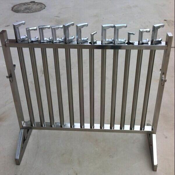 阀门扳手架插口式不锈钢F型扳手架子 防滑镀络阀门扳手放置扳手架