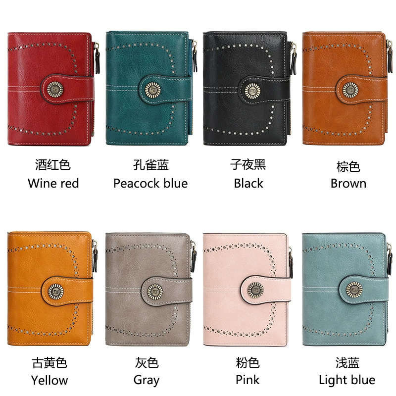 Очарование Бесконечная Мода Антивор Short Wallet с молнией - стильная защита RFID
