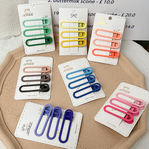 Ins-style candy-colored hair clip for women, side duckbill clip, 2024 new model, popular hair clip, bang clip, hair accessory