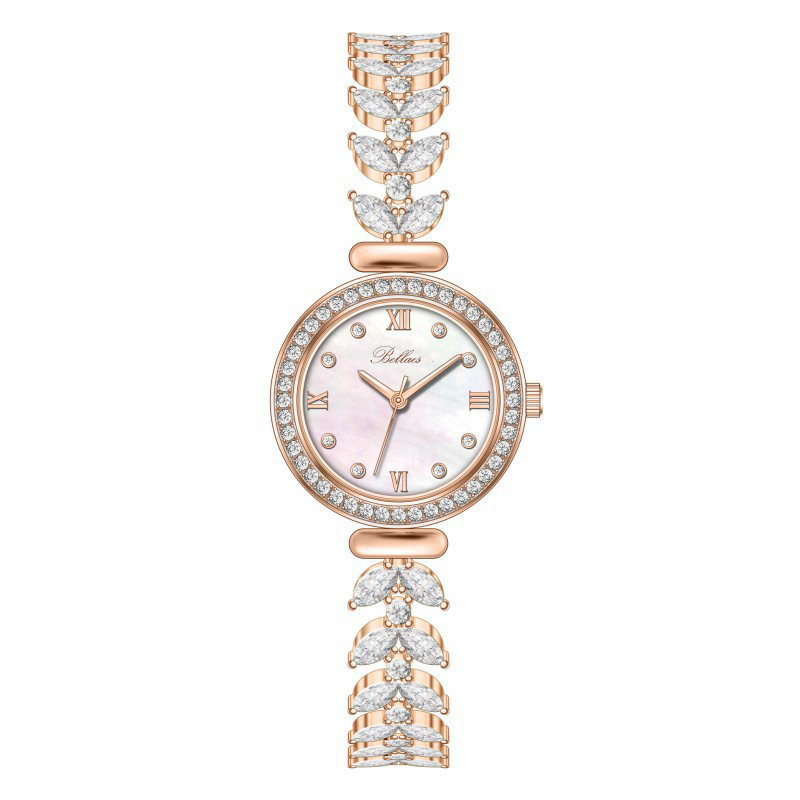 Tiktok foreign trade new mermaid watch light luxury fashion Diamond-embedded Women's Watch simple elegant small bracelet h