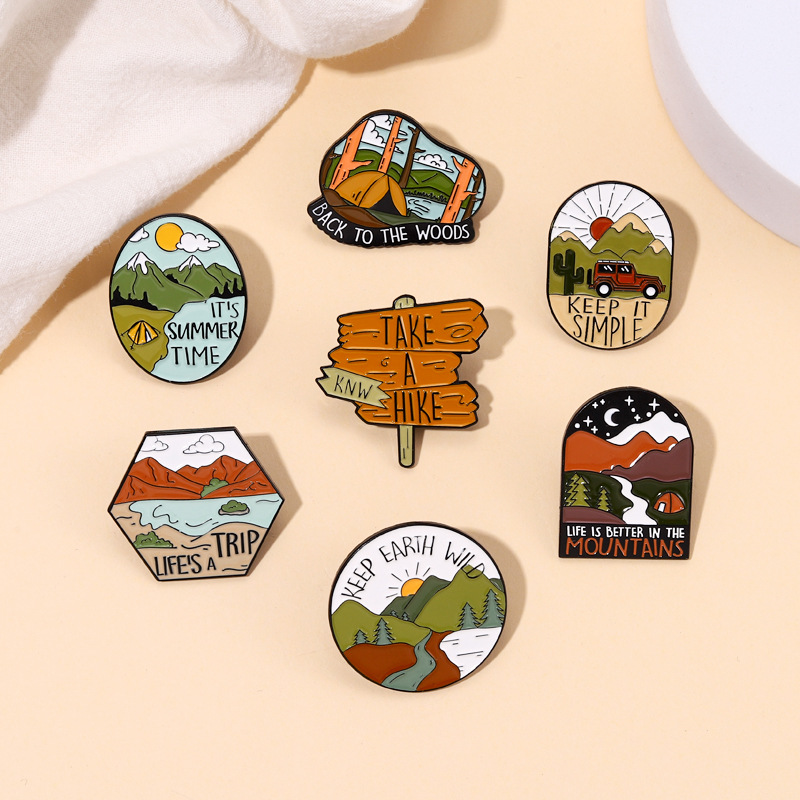 Cartoon Style Pin Landscape Alloy Plating Unisex Brooches display picture 5