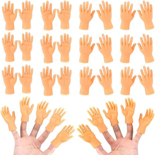Shake the sound of the net red small finger sleeve tease cat rolled cat plastic gloves decompression massage left and right small hands funny toy in stock
