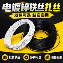 跨境PVC包胶铁线扎丝园林扎线包胶包塑铁芯扎丝圆扁黑白多规格