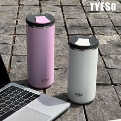 TYESO ライト高級オフィスカートラベルポータブルドリンクカップ大容量 304 ステンレス鋼断熱ウォーターカップ