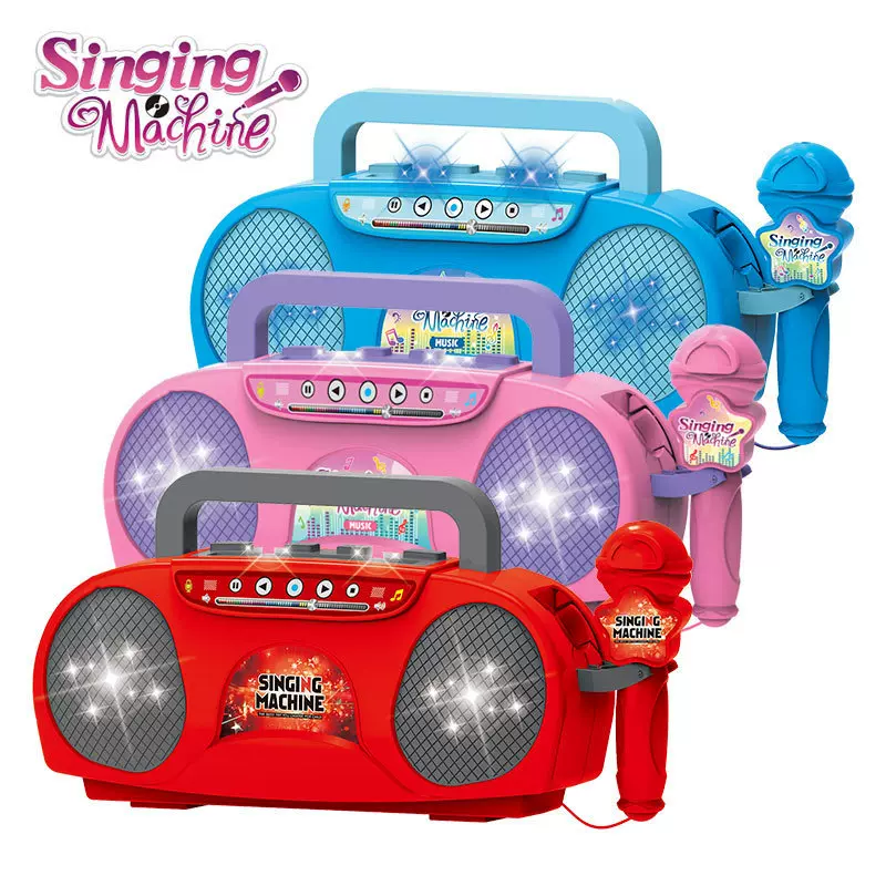 跨境儿童超炫灯光唱歌机男孩女孩宝宝早教麦克风KTV话筒灯光音乐