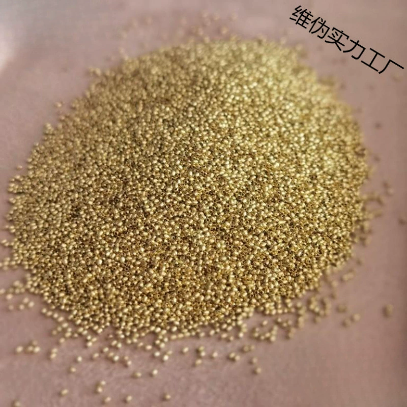 Золотые бусины из кунжута Taibao 08 мм, аксессуары из золотой восковой нити, плетеная веревка, бусины из пшеницы 18 К, супер чистое золото, простое золото без инкрустации