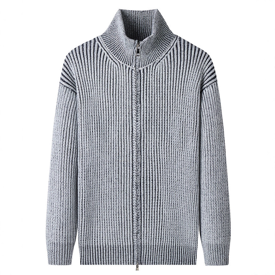 Cardigan suéter hombre otoño invierno engrosado vento perezoso comercio exterior casual outerwear chaqueta de cremallera hombre camisa de punto