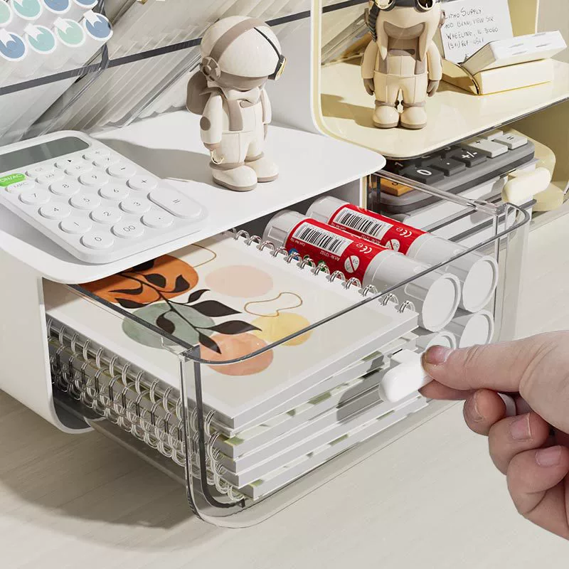 Pen Holder Desk Organizer, PP Multi-Compartment Storage Box for Elementary Students, Compact