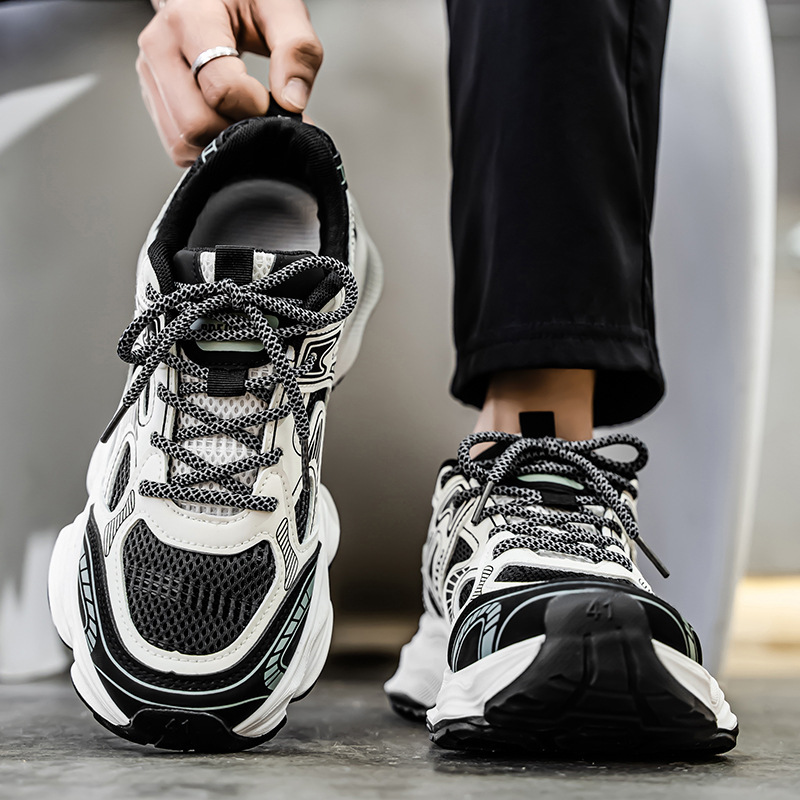 Zapatos de verano para hombres, nuevos zapatos de malla transpirables, zapatos deportivos para hombres, zapatos casuales de plataforma de todo fósforo, zapatos de papá para correr