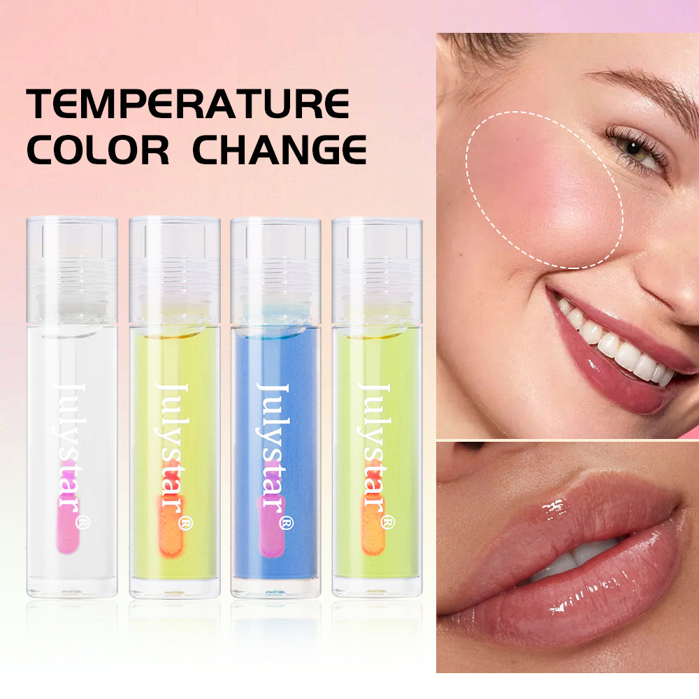 Cross-border liquid thermochromic Blush Bestseller, Natural Moisturizing Lip and Cheek dual-purpose color-changing Blush Blush Blush oil undefined