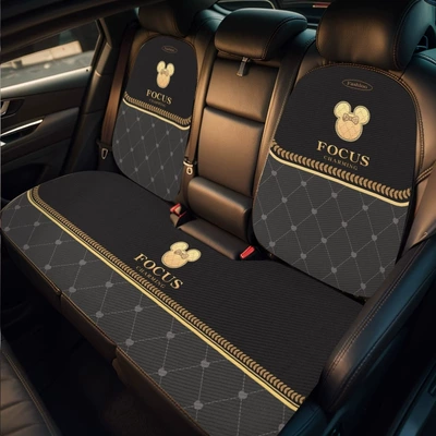 Seat cushion, seat cover | New Car Seat Cushion, Universal Car - e1153k-black-ginny-k-three-piece-set-in-the-back-row-velvet-pad-a03-code