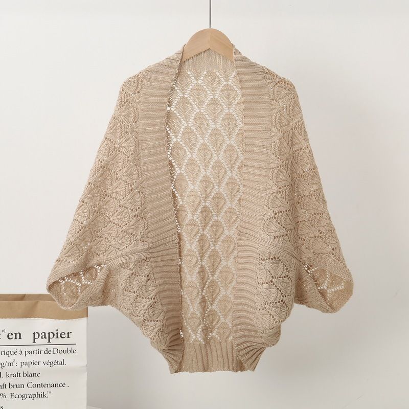 (2개) 봄, 가을 롱 가디건 따뜻한 소매 케이프 재킷과 함께 착용하는 따뜻한 중공 니트 숄의 엑스트라 롱 버전