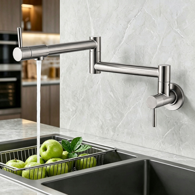 Stainless Steel Kitchen Faucet, Wall-Mounted Folding Faucet, Stove Faucet, Telescopic Rotating Universal Faucet Stainless Steel Kitchen Faucet, Wall-Mounted Folding Faucet, Stove Faucet, Telescopic Rotating Universal Faucet