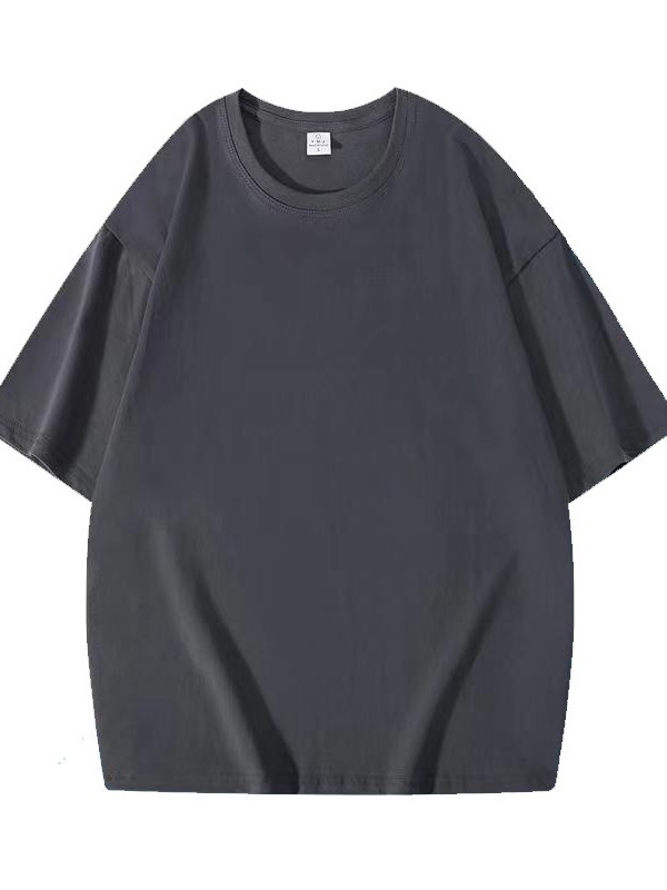 Camiseta de algodón pesado logotipo personalizado gota hombro suelta camiseta impresa de manga corta Camiseta de publicidad ropa de clase bordado