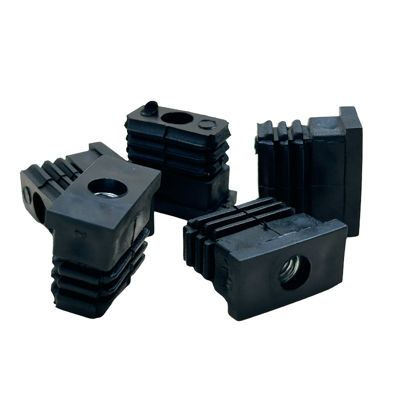 Plástico rectangular tuerca enchufe M6M8 hogar mesa ajustable pie almohadilla de rodilla de enchufe de tuerca enchufe de tubo