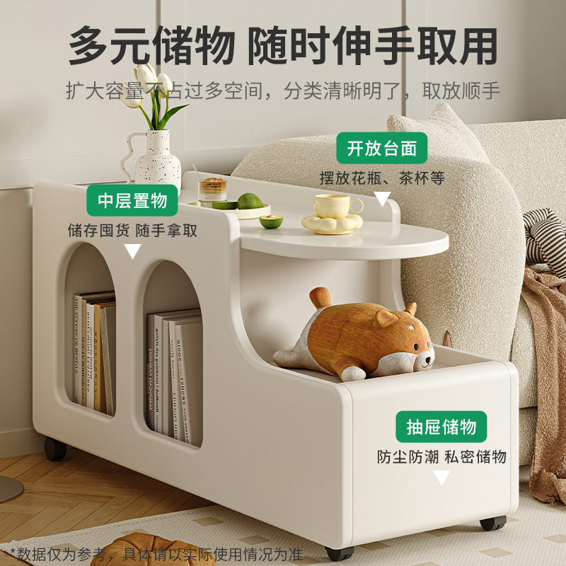 Cream viento móvil mesas de té sofá pequeño gabinete creativo en línea salón lado de varios nórdicos simple carro pequeño
