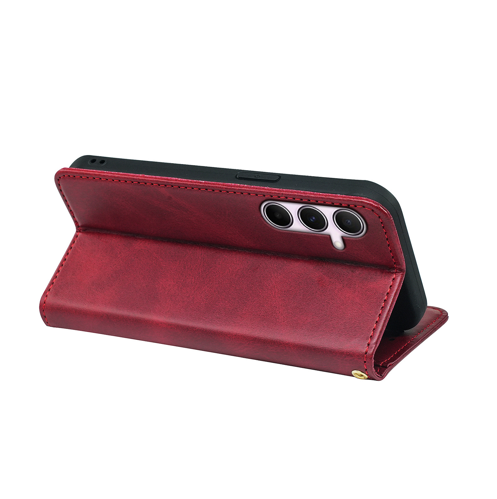 Compatible With Samsung A25E Leather Galaxy A16 Calfskin Flip Cover A15 Stand Phone Protective Case_voghion.com
