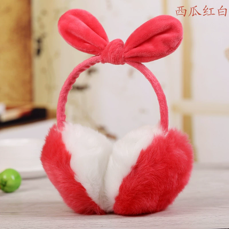 Adjustable cute keep warm headphones with bow, earmuffs